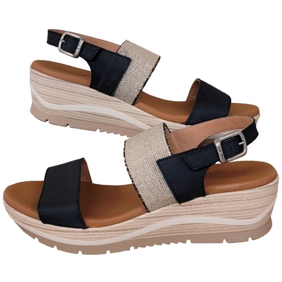 Paula Urban Sandal with Suede - Tan & Negro / Black Size 6.5 Style - 1-8086 - Picture 2 of 4